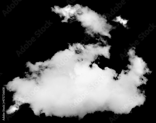 Isolated cloud over black. Design elements