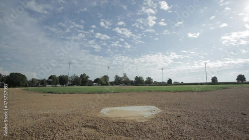 Empty home base on a baseball field