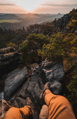 person in the mountains