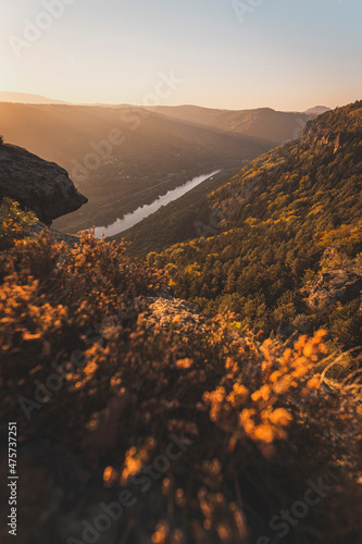 sunset over the river