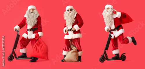Santa Claus with bag and el...