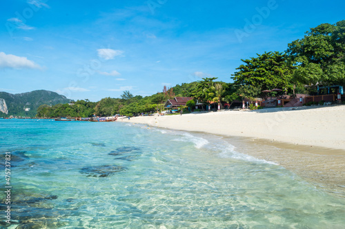 Thailand, November 2017 - view of a beautiful beach at Phi Phi Islands