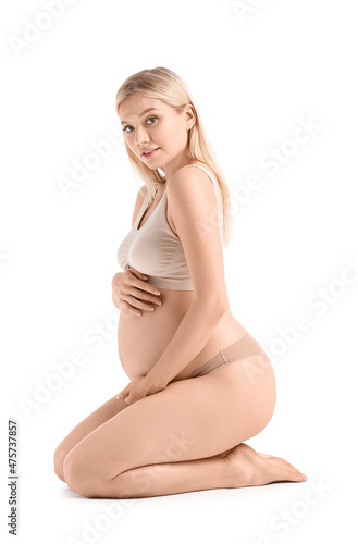 Beautiful pregnant woman on...