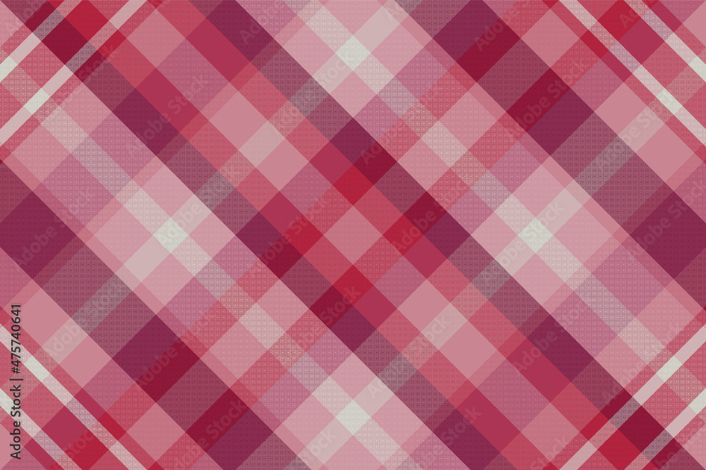 Fototapeta premium Seamless tartan plaid pattern background with valentine s color.