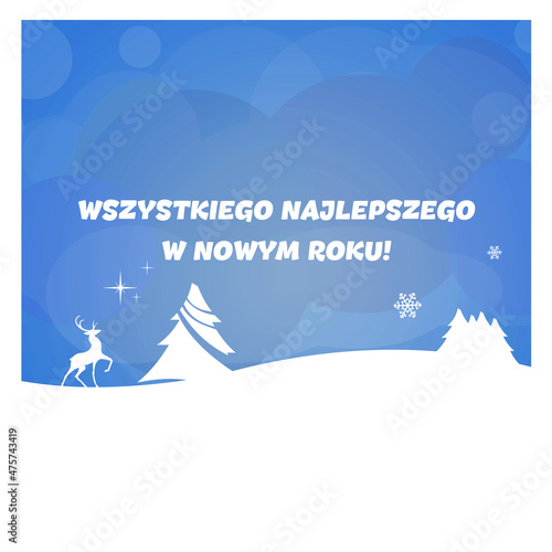 Kartkę z życzeniami szczęśliwego nowego roku w języku polskim.