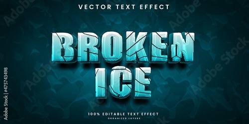 broken ice editable text effect