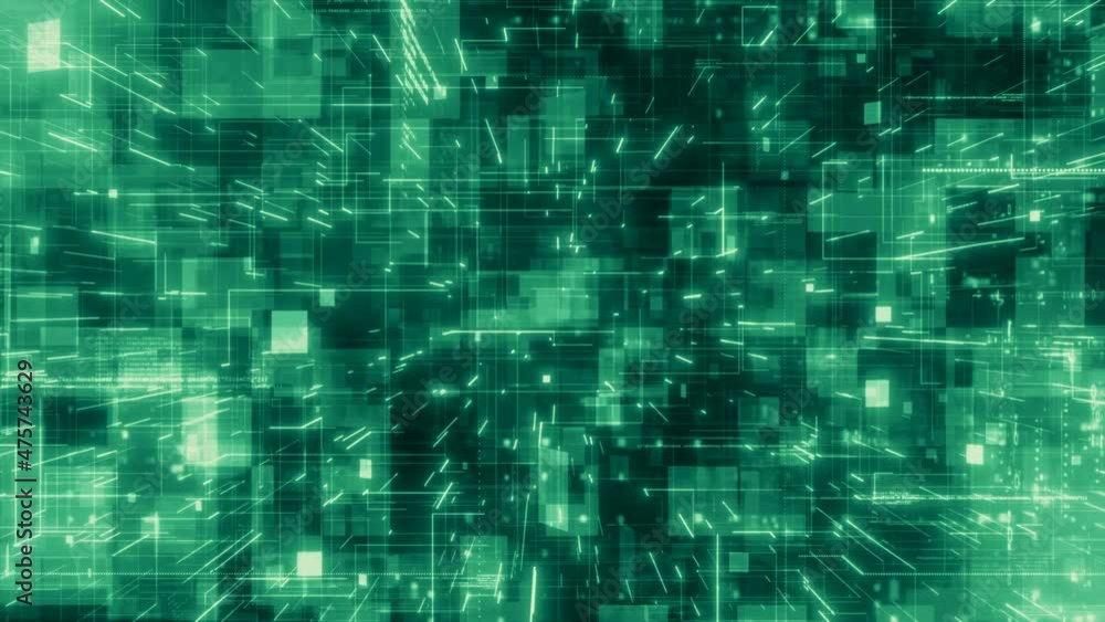 Motion graphic 4K camera flying into a green digital technologic abstract hologram 3d matrix. Big Data Digital futuristic code network connection concept. Seamless loop 3D render Motion graphic 4K camera flying into a green digital technologic abstract hologram 3d matrix. Big Data Digital futuristic code network connection concept. Seamless loop 3D render