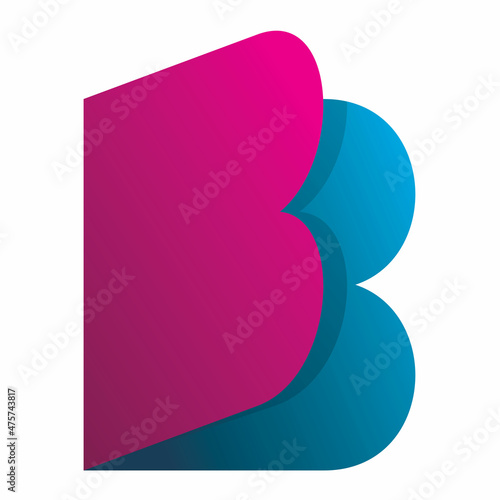 initial lette b book logo design