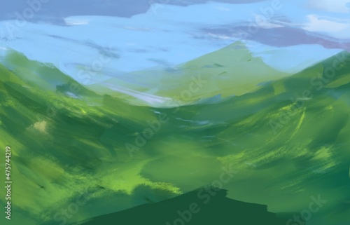 landscape with mountains illustration concept 