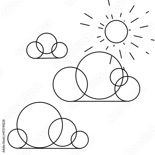 illustration of a hat clouds sun