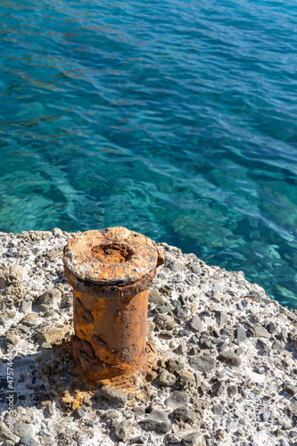 old rusty boat on the sea