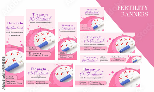 Fertility, pregnancy & assisted reproduction clinic Website Banners Offer, Google Ads, Instagram Post & Stories