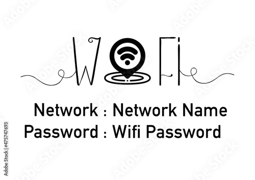 WIFI Password Sign Printable, Editable WiFi Sign Template