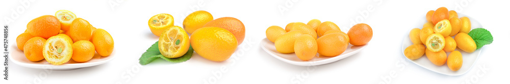Set of kumquats isolated on a white background Set of kumquats isolated on a white background