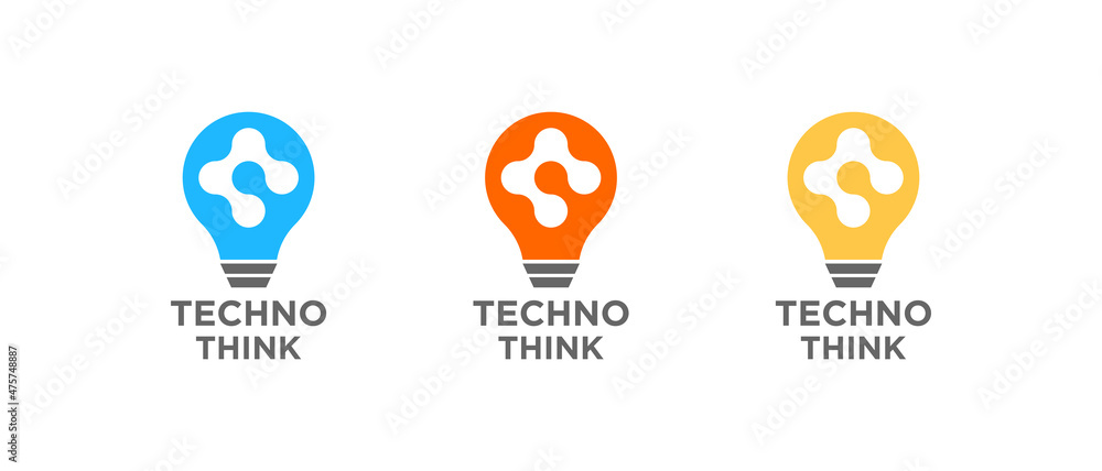 Bulb lamp with data connection logo design