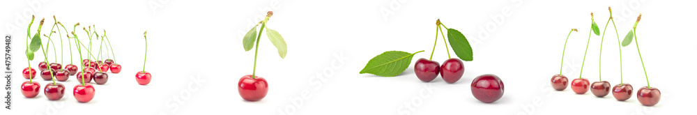 Group of Cherry isolated on white Group of Cherry isolated on white