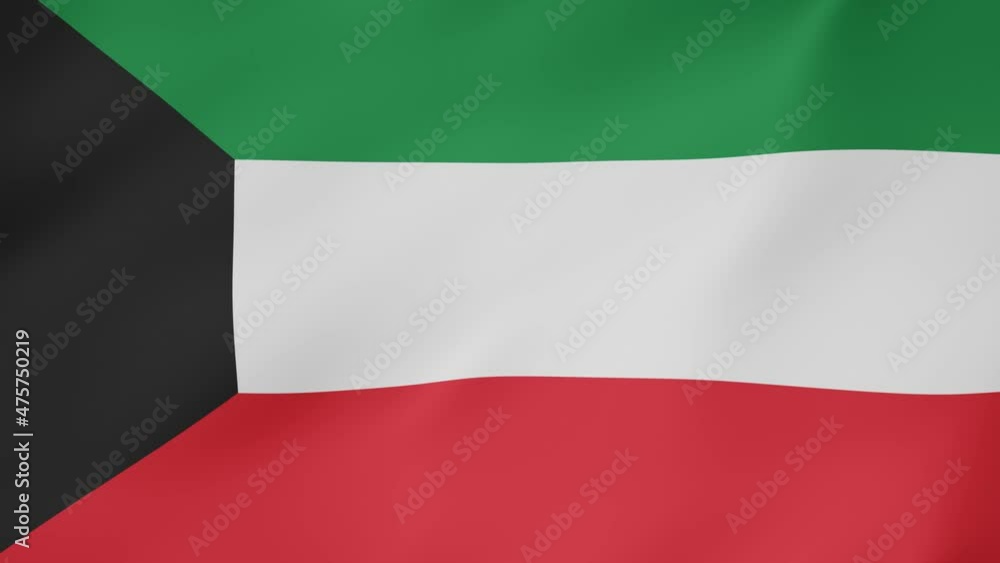 Bandera animada, Kuwait. 4K Bandera animada, Kuwait. 4K