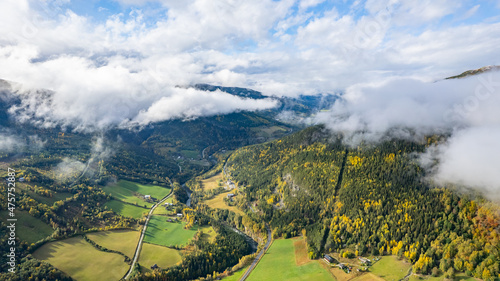 Aerial shot of the Norwegian countryside © Jakub
