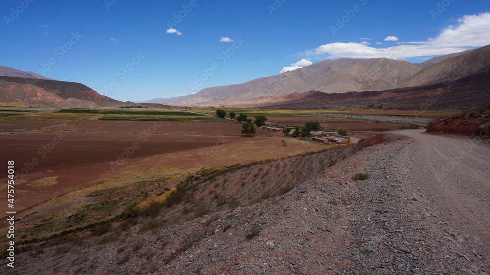 high altitude road in mountain valley in argentina
