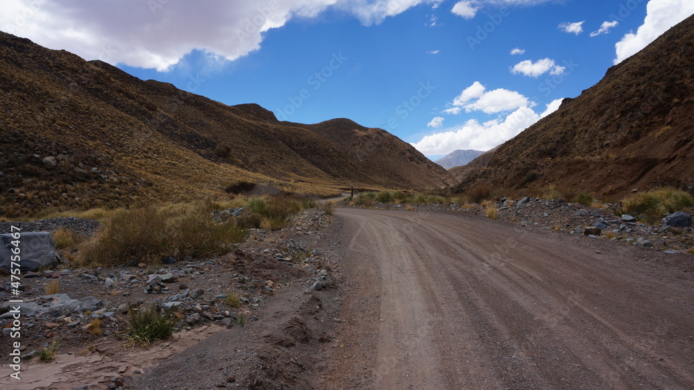 high altitude valley in the andes