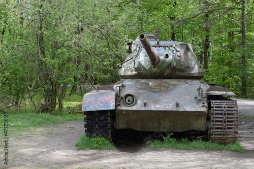 Train wreck in the Brander Forest in Aachen, Germany photo