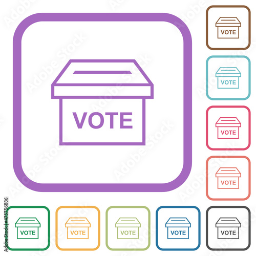Ballot box outline simple icons