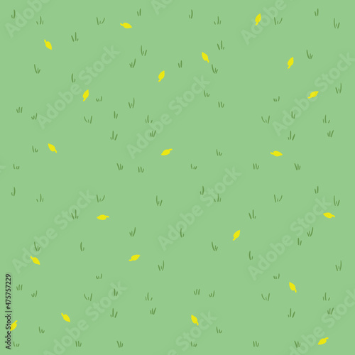 Pattern with cartoon grass. Hand-drawn background. Cute vector texture.