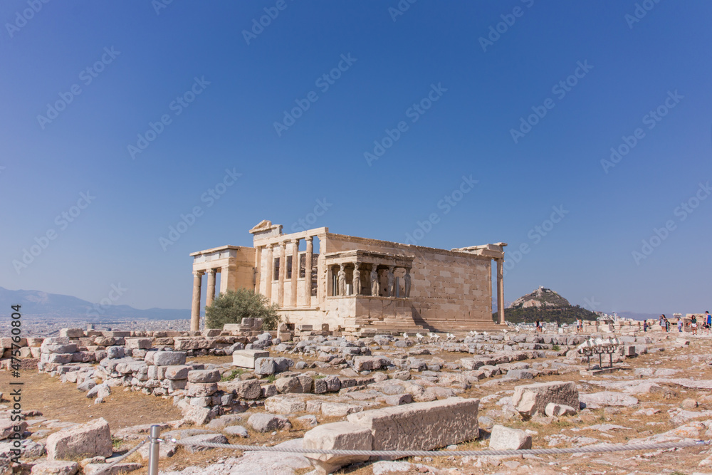 Erechtheion Temple and it's Porch of Caryatids (South Porch) in Acropolis Temple.
