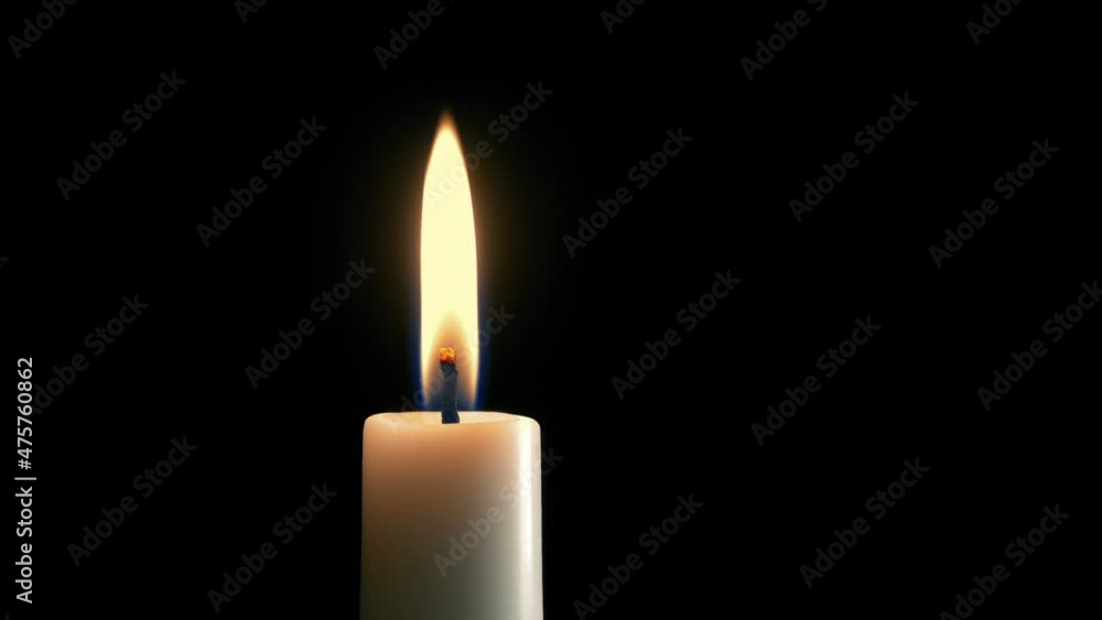 Long Time Candle Burning Shot Closeup Long Time Candle Burning Shot Closeup