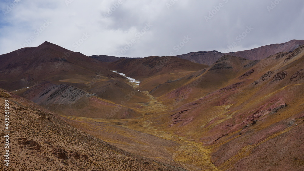 beautiful valley near abra del acay pass in argentina