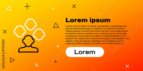 Line Schizophrenia icon isolated on yellow background. Colorful outline concept. Vector