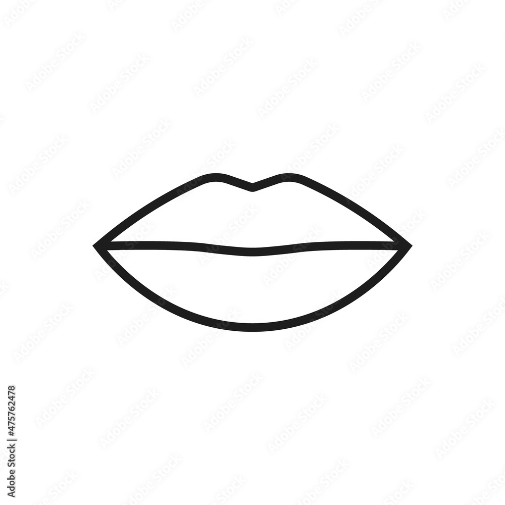 Lips icon. Vector. Line style. Lips icon. Vector. Line style.