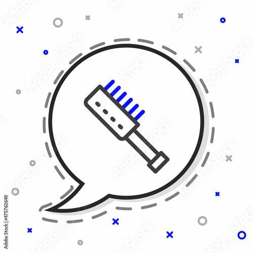 Line Sauna brush icon isolated on white background. Wooden brush with coarse bristles for washing in the bath. Anti cellulite massage. Colorful outline concept. Vector