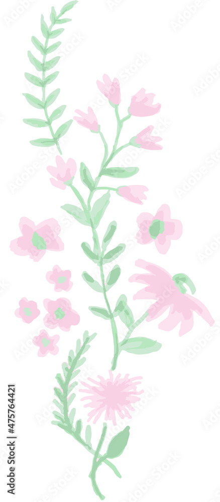 Flower motif, hand drawn vector illustration. Can be used for t-shirt print, kids wear fashion design, baby shower invitation card. Flower motif, hand drawn vector illustration. Can be used for t-shirt print, kids wear fashion design, baby shower invitation card.
