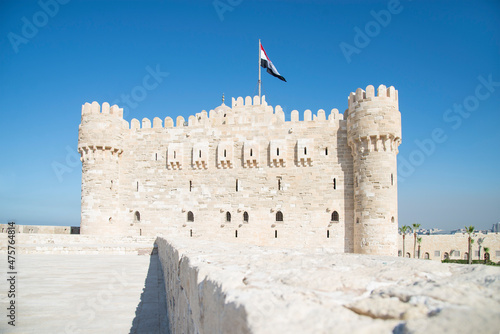 Exterior view of the Qaitbay citadel in Alexandria, Egypt