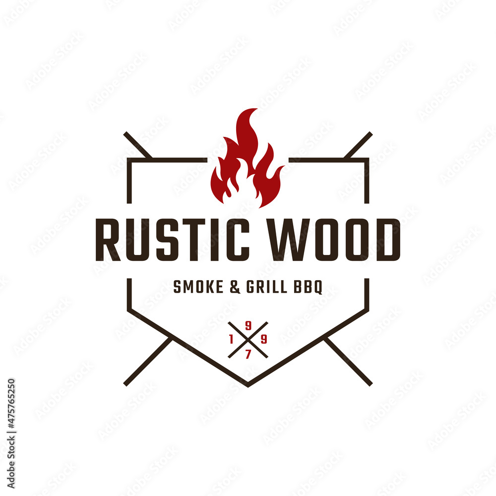 Classic Vintage Retro Label Badge for Rustic BBQ Grill, Barbecue ...