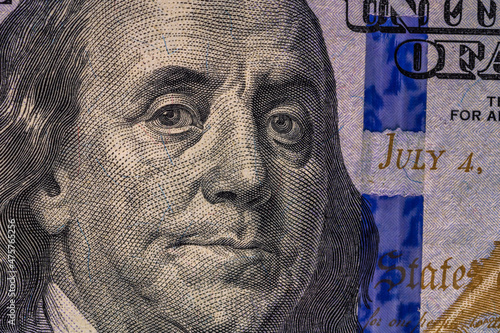 Closeup shot of a United States Dollar banknote - inflation and economy concept photo