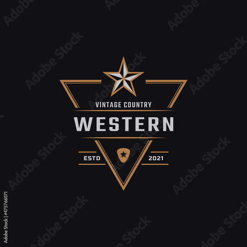 Classic Vintage Retro Label Badge for Western Country Texas Logo Design Inspiration