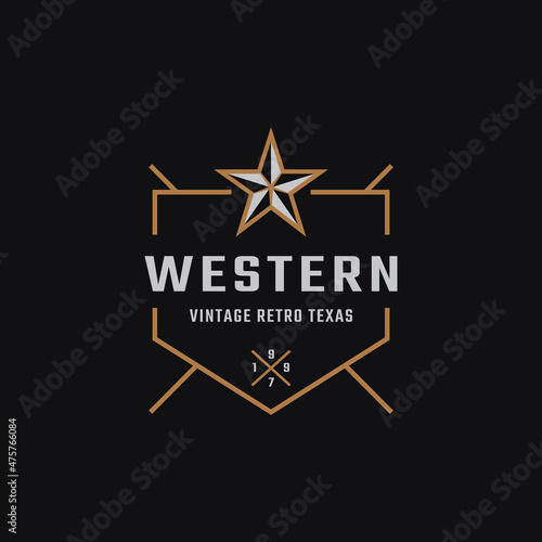 Classic Vintage Retro Label Badge for Western Country Texas Logo Design Inspiration