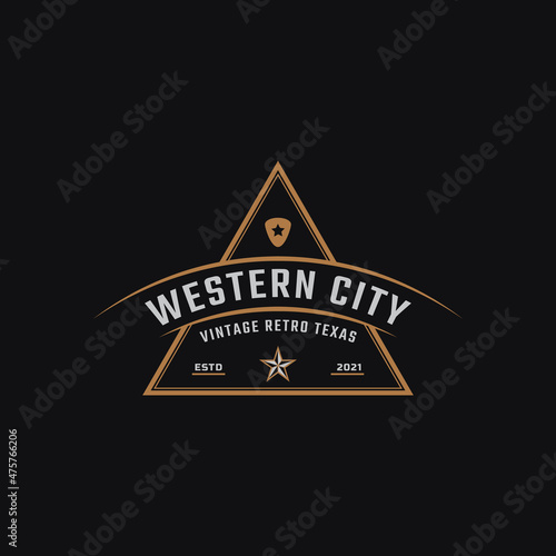 Classic Vintage Retro Label Badge for Western Country Texas Logo Design Inspiration