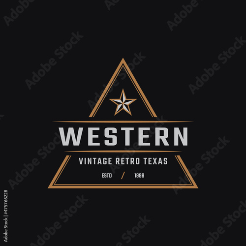 Classic Vintage Retro Label Badge for Western Country Texas Logo Design Inspiration