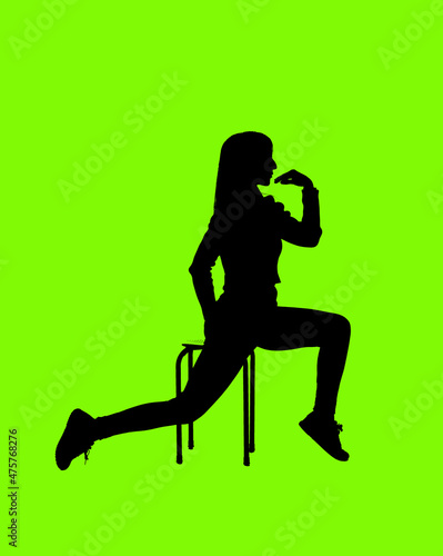 silhouette of young girl dancing modern dance