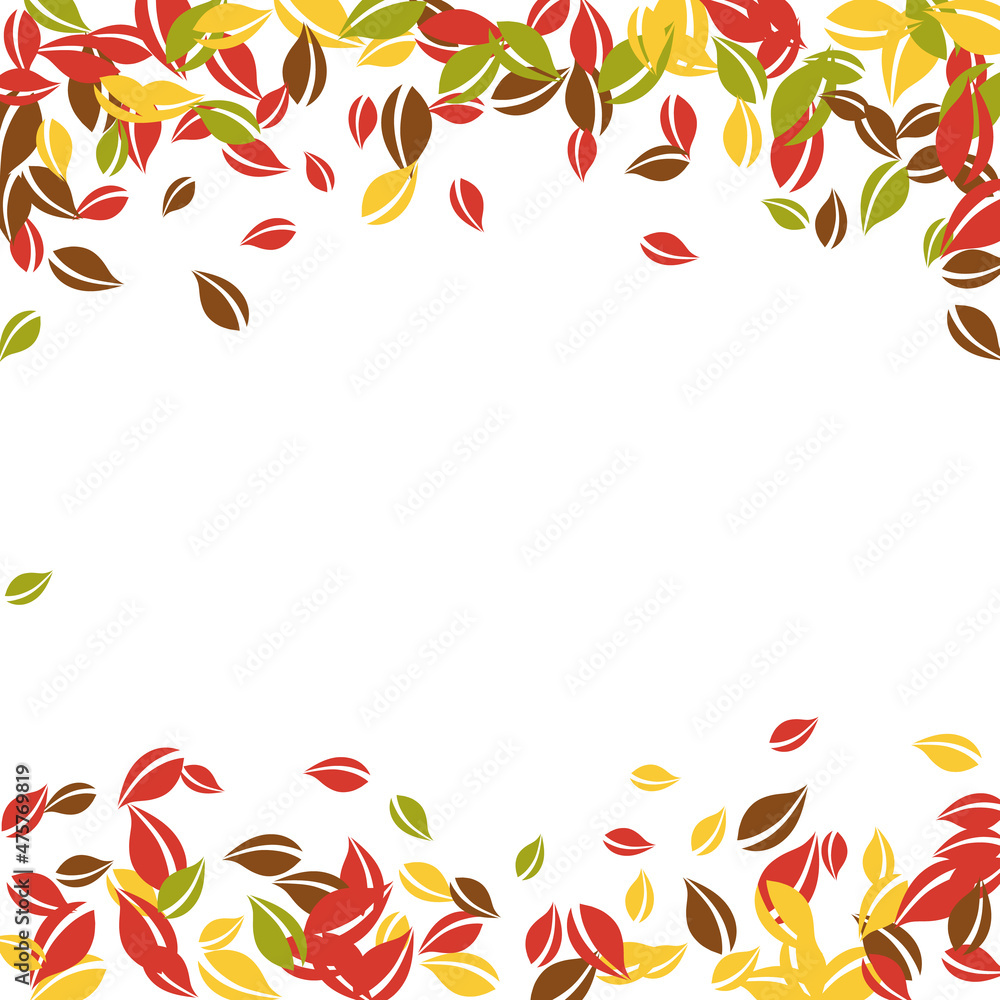 Falling autumn leaves. Red, yellow, green, brown c Falling autumn leaves. Red, yellow, green, brown c