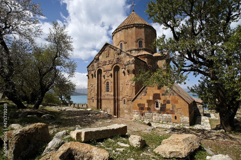 Church of the Holy Cross (Cathedral of the Holy Cross) (Akdamar Kilisesi) on Akdamar Island, Lake Van, Eastern Anatolia, Turkey