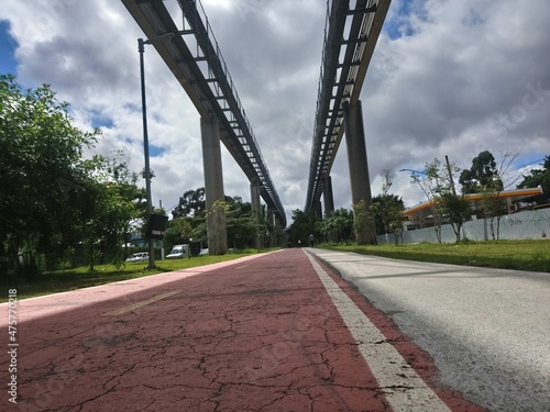 View of the Sao Paulo monorail, in the region of the Camilo Haddad station