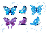 Set of beautiful Butterflies