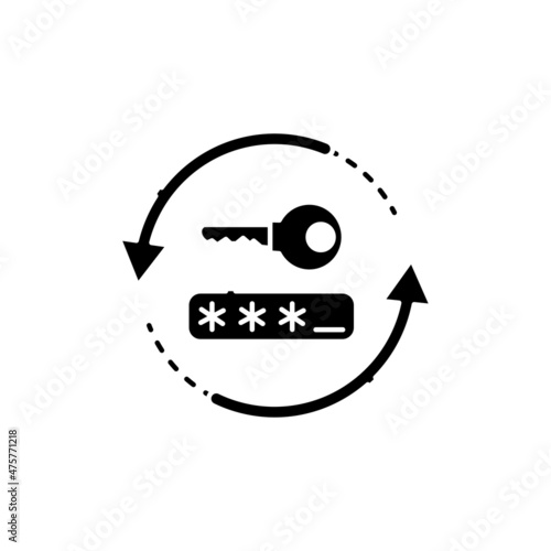 Password change line icon. Isolated vector element.