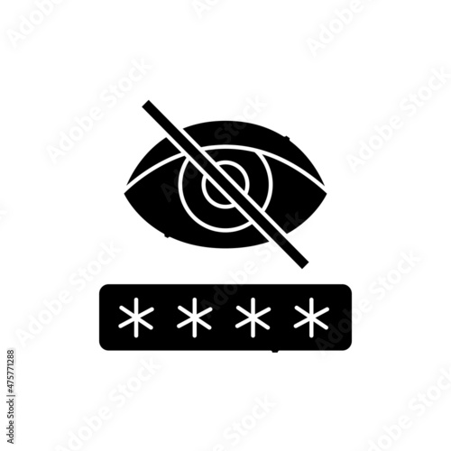 Hide password line icon. Isolated vector element.