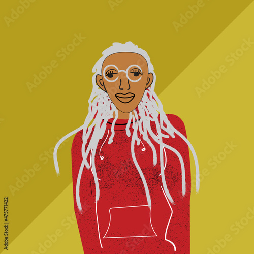 Illustration of a older gay woman