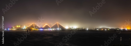 View towards Moody Gardens in Galveston, Texas